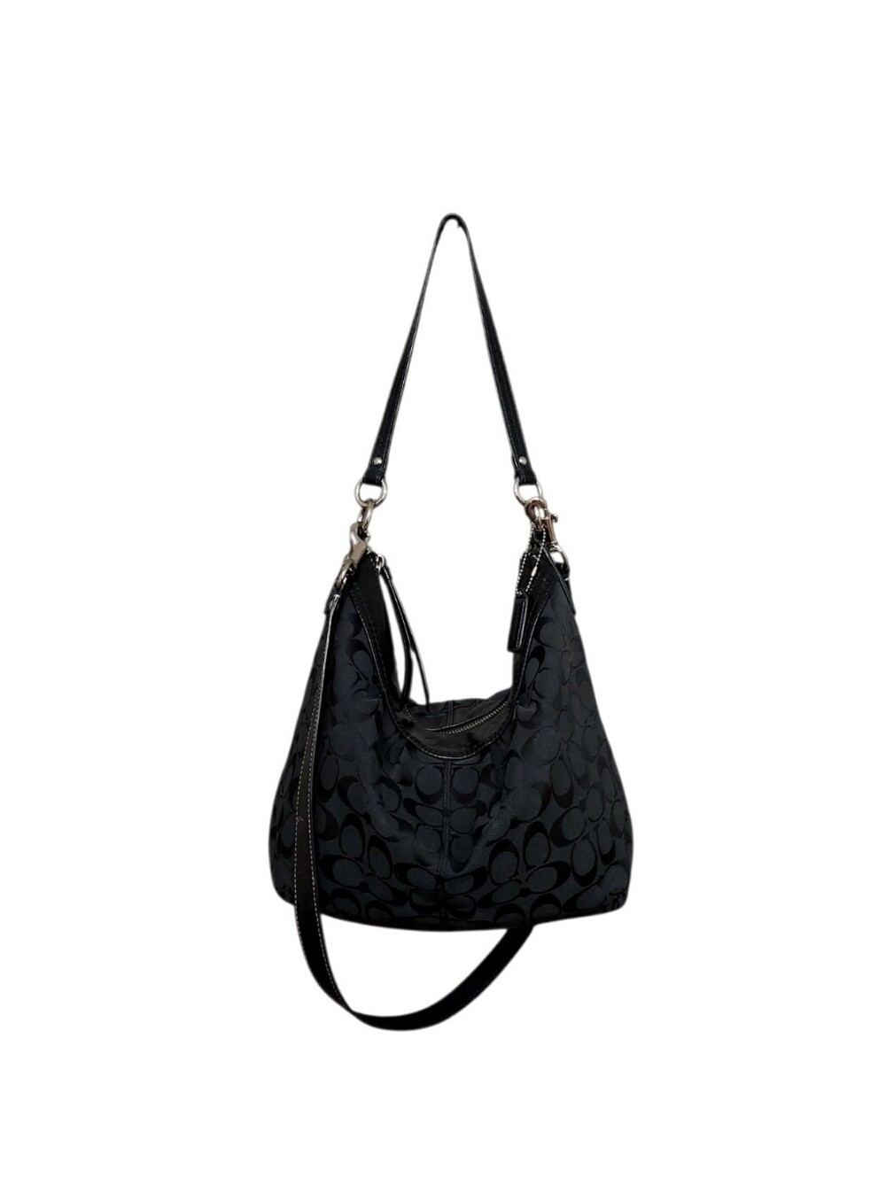 Coach Vintage Y2K Penelope Hippie Hobo Signature Black Canvas Shoulder Bag EUC